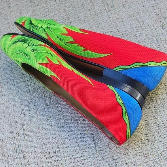 Gianni Versace Vintage Shoe Women Flat Multi Color Upper Made in Italy Size 35.5 - Picture 8 of 13